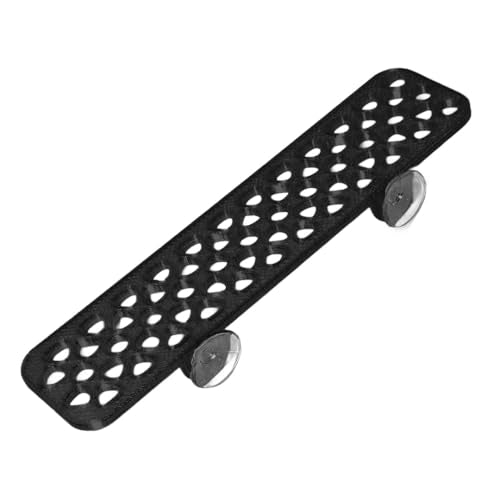 Moss Ledge for Aquarium – Live Moss Grow Platform | Suction Cup Plant Shelf | Aquascape Decor for Bettas, Shrimp & Frogs | Aquatic Plant Holder (Black, Large Rectangle) - color: Black, size: Large Rectangle