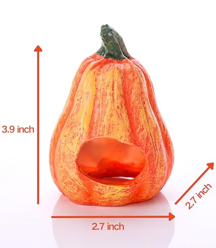 Fish Hideout Pumpkin Shaped Fish Cave Pumpkin Figurine Shrimp Hide Reptile Shelter House for Halloween Fish Tank Aquarium Decoration Pumpkin Aquarium Decoration Halloween Pumpkin Set