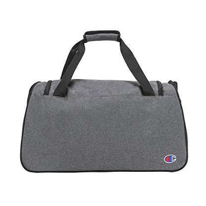 Champion Unisex Adult Logo Duffel Bags, Granite Heather/Scarlet, One Size US - color: Granite Heather/Scarlet, size: One Size