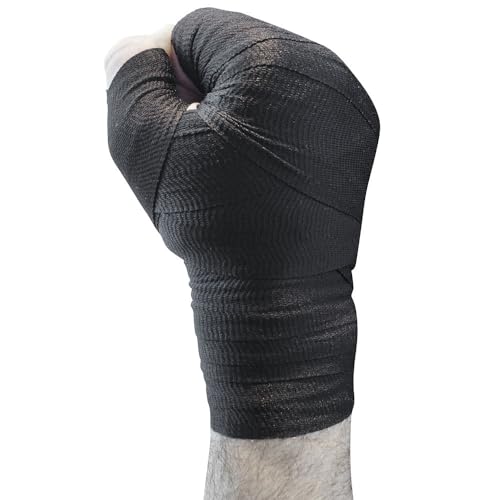 Meister Elastic Gauze Hand Wraps for Boxing & MMA - Mexican Style - White - 10 Pack - color: Black, size: 10 Rolls