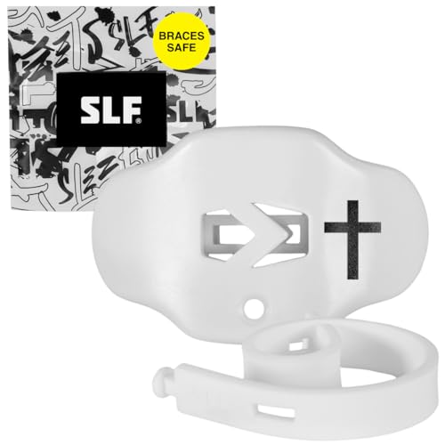 SLEEFS Football Mouth Guard - Youth Mouthguard with Strap - Lip/Teeth Protector Mouthpiece - No Boil - for Youth/Adults, Maximum Air Flow, for All Sports - Cross - color: White