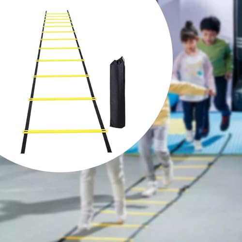 Footwork Ladder Portable 12 Rung Speed Training Equipment | 19.6ft Workout Ladder with Carry Bag for Football Basketball Baseball Tennis Volleyball Boxing Gym Outdoor Workout Fitness