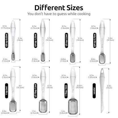 U-Taste 228.2℉ Heat Resistant Food Grade 1.5oz Angled Turkey Baster, and 18/8 Stainless Steel Square Measuring Spoons Set of 8 (Purple+Silver)