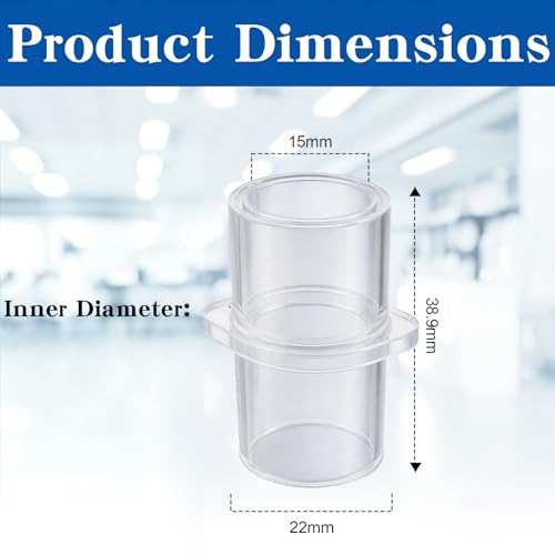 CPAP Hose Coupler Adapter, CPAP Connector Tubing for Connecting Standard 22mm CPAP Tubing, Tubing Adapter for CPAP Machine, 15mm ID x 22mm OD, 2 Packs