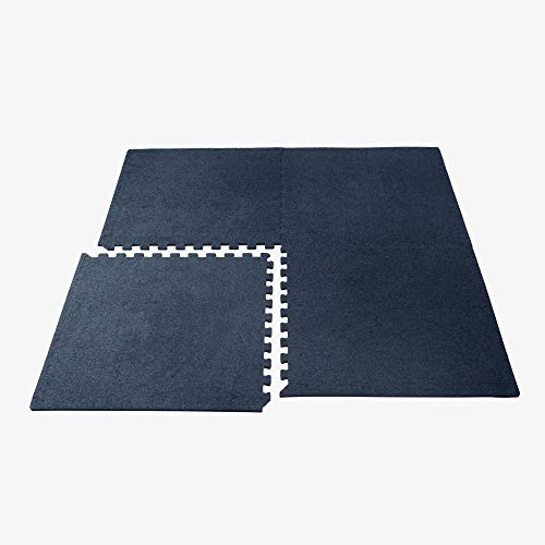 We Sell Mats 3/8 Inch Thick Interlocking Foam Carpet Tiles Durable Carpet Squares Anti Fatigue Support for Home Office or Classroom Use - color: Charcoal Gray, style: 48 Square Feet (12 Tiles)