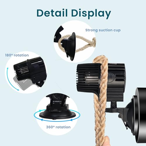 Aquarium Circulation Powerhead,Powerful Wavemaker Pump, Controllable Submersible Circulation Pump for 20-75 Gallon Fish Tanks with Suction Cup