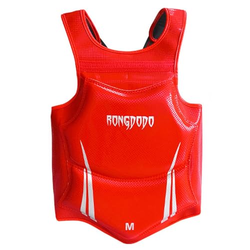 Karate Boxing Martial Arts Kickboxing Training Taekwondo Sparring Body Chest Protector Set - color: Only Chest Red, size: Medium