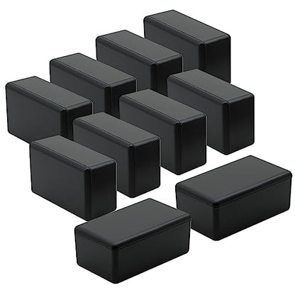 Project Box 10 Pieces ABS Plastic Electrical Project Case Small Junction Box for Electronics Black 2.4 x 1.4 x 1 inch (61 x 36 x 25 mm) - size: 2.40" x 1.42" x 1.0"(10pc)