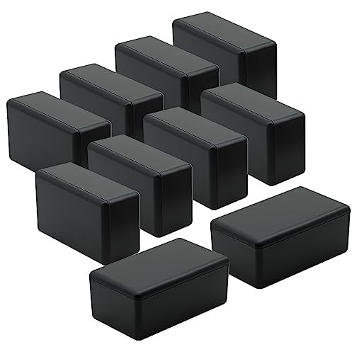 Project Box 10 Pieces ABS Plastic Electrical Project Case Small Junction Box for Electronics Black 2.4 x 1.4 x 1 inch (61 x 36 x 25 mm) - size: 2.40" x 1.42" x 1.0"(10pc)