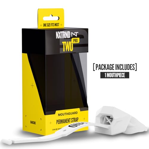 Nxtrnd Two Pro Football Mouth Guard, Permanent Strap, Fits Adult & Youth (White) - color: White Pro