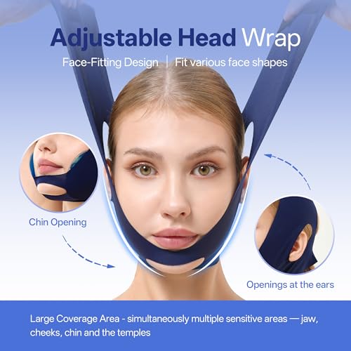 samply Wisdom Teeth Gel Ice Packs, Face Wrap for Jaw & Cheek, Cold Packs - color: Navy Blue