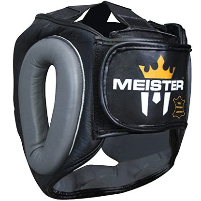 Meister Gel Full-Face Training Head Guard for MMA, Boxing & Muay Thai - Black/Charcoal - Large/X-Large