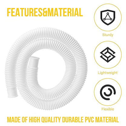 Pool Hoses for Above Ground Pool, 2 PACK 1.25 Inch Pool Filter Hose Accessory Bump Replacement Hose 59 Inch Long with 2 Holders and 4 Clamps