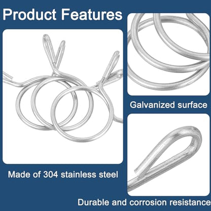 uxcell 15 Pcs Fuel Line Hose Tubing Spring Clips, 8.5mm Inner Dia 304 Stainless Steel Water Pipe Spring Clip Clamps for Motorcycle Scooter ATV