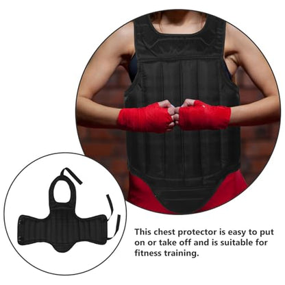 VICASKY Portable Sponge Chest Protector Guard for Men and Women, Black Medium Size Martial Arts Boxing Taekwondo Chest Protective Guard for Sparring and Impact Training