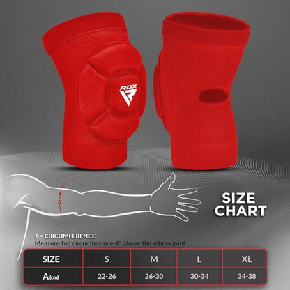 RDX Elbow Pads, Muay Thai MMA Kickboxing Sparring Elbow Guard, Martial Arts Striking Protection,Wrestling Basketball Adjustable MTB Volleyball Compression Padded Sleeve, Men Women - color: Red White, size: Small