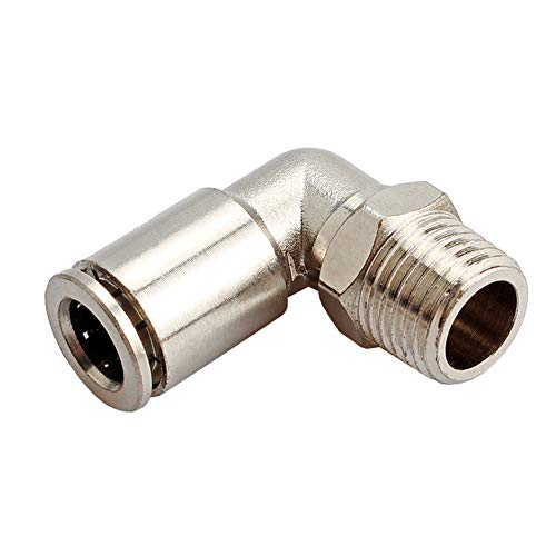 Beduan Brass BPL Push to Connect Air Fittings Elbow 3/8" Tube OD x 1/2" NPT Male 90° Degree Adapter - size: 3/8"Tube OD-1/2"NPT, style: 1Pc
