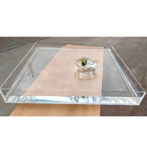 Zfmnoyev Acrylic Water Tank Shallow Sink Tray, Photography Props Display Cabinet, Photography Tray for Shooting Low Water Tank, Table Storage Box(30x30x6cm/12x12x2in) - size: 30x30x6cm/12x12x2in
