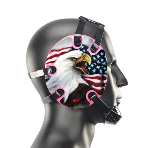 Wrestling Headgear with American Bald Eagle Decals - color: Pink, size: Youth