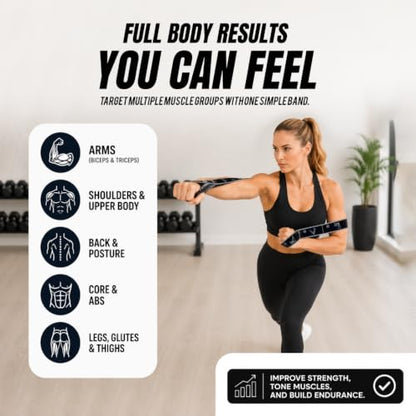 11-Loop Fabric Stretching Resistance Band - color: Black Single Band 15-45 Lbs
