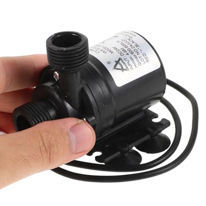 KALLORY Dc 24v Submersible Water Pump with Stainless Steel Shaft and Suction Cup, Miniature Pressurized Aquarium and Fountain Circulation Pump for Home Irrigation and Rainwater Transfer