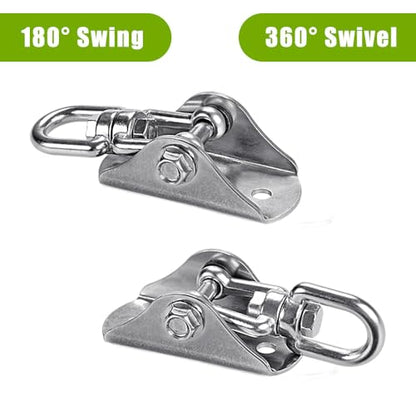 SELEWARE Stainless Steel Swing Hanger Heavy Duty Ceiling Swing Mount 2 Pack - color: Silver2 - 360° Swing Hanger ( 2 Pack )