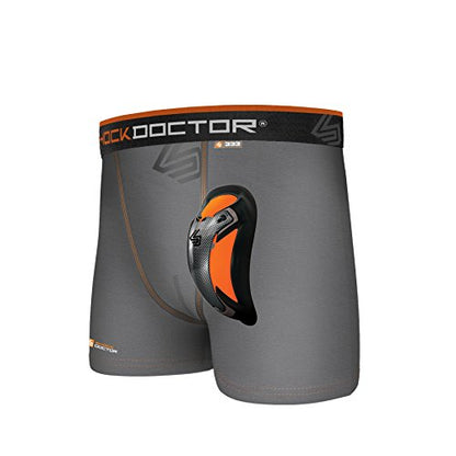 Shock Doctor Ultra Pro Boxer Brief with Ultra Cup, Grey Boys Protective Gear Youth - size: Medium