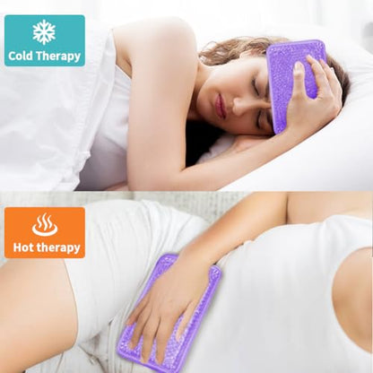 Ice Packs for Injuries Reusable, Hot & Cold Therapy | Gel ice Pack for Pain, Swelling, Injuries of Knee, Shoulder, Foot, Back, Ankle, Neck, Elbow, Wisdom Tooth - style: Rectangle-Purple