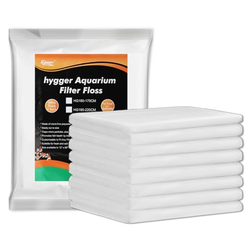 hygger 3/4'' Thick Aquarium Filter Floss 12"x 86" Poly Fiber Fish Tank Filter Media Water Polishing Filter Pad for Sump Canister Hang On Back Filter Cut to Size