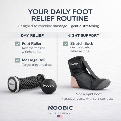 Plantar Fasciitis Night Splint, Foot Roller & Lacrosse Ball for Tension Relief, Foot Pain Relief Heel Spur, Arch Pain, Achilles Tendonitis, Comfortable and Gentle Foot Brace Men and Women (S) - size: Small