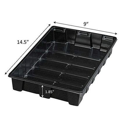 Gardzen 10 Pack Seed Trays, Reusable Plant Grow Trays, Ideal for Seed Starting, Microgreens, Indoor Gardening, and Greenhouse Nurseries - No Drain Holes, 14.5"x9" - size: 14.5L x 9W x 1.8H