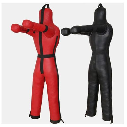 harayaa Boxing Dummy Martial Arts Training Wrestling Dummy Punching Dummy Canvas Cover Unfilled Suitable for Adults Grappling Practice Home Gym Fitness Dojo - color: 160cm Red