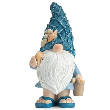 Beach Gnomes Statues,Ocean Gnomes,Nautical Themes Decoration,Beach, Gnome Carrying a Bucket - color: Carrying Bucket of Shells