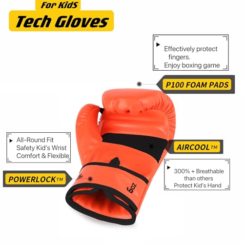 Boxing Gloves for Kids & Toddler & Youth - color: Pumpkin, size: 4oz