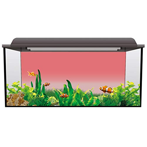 T&H Home Aquarium Décor Backgrounds - Gradient Pink and Light Pink Fish Tank Background Aquarium Sticker Wallpaper Decoration Picture PVC Adhesive Poster, 24.4" W x 12.4" H