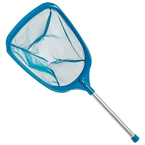 U.S. Pool Supply Professional Spa, Hot Tub, Pool Hand Leaf Skimmer Net with Aluminum Pole - Deep Ultra Fine Mesh Netting Bag Basket, Clean The Finest Debris - Pond Small Kid Kiddie Inflatable Pool - size: 12" Pole (Leaf Skimmer)