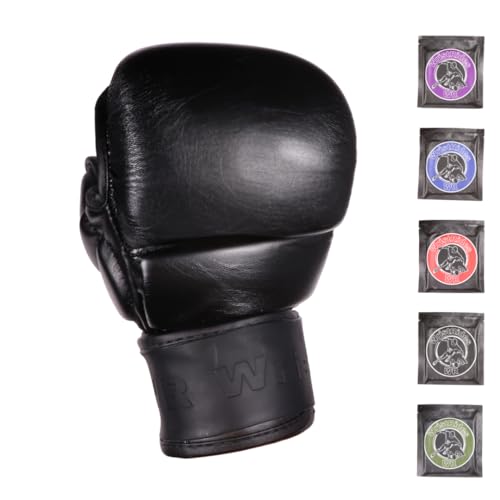MMA Glove Wrist Strap Covers, Wristbands, Reusable Scratch Protection, Glove Life Extender - color: Black