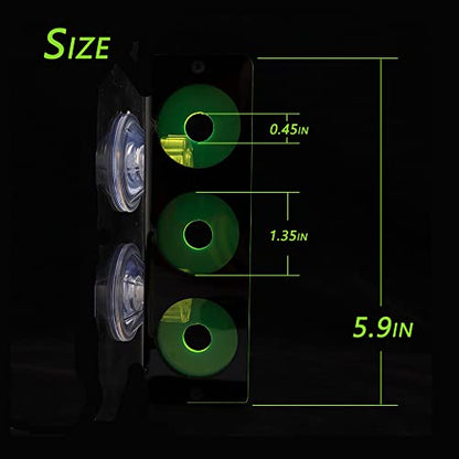kcrygogo Coral Frag Holder Acrylic Coral Rack with Powerful Double Suction Cup and Placstic Screws Suitable for Household Fish Tanks (2pcs 3 Plug Hole,Fluorescent Green and Orange)