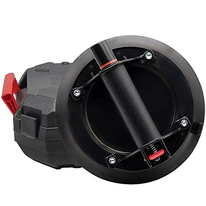8" Heavy Duty Suction Cup to Lift Large Glass, Tile, Marble, Industrial Vacuum Suction Lifter with Handle for Glass Lifting & Replacement, 480 lbs Load Capacity, Carrying Case (1 Pack) - color: Black, size: 1 Pack