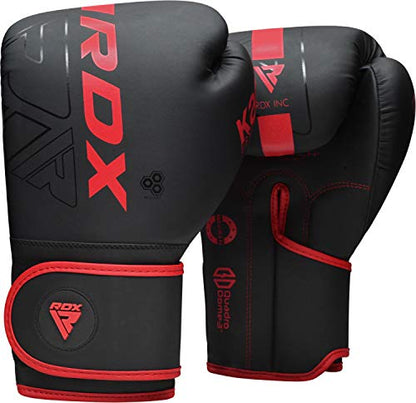 RDX Boxing Gloves, Pro Training Sparring, Maya Hide Leather, Muay Thai MMA Kickboxing, Men Women Adult, Heavy Punching Bag Focus Mitts Pads Workout, Ventilated Palm, Multi Layered, 8 10 12 14 16 18 Oz - color: RED, size: 8 OZ