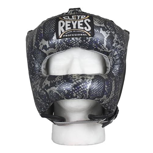 CLETO REYES Boxing Traditional Headgear for Men and Women, Sparring Fighting Sports, Kickboxing, MMA, Muay Thai - color: Silver Snake