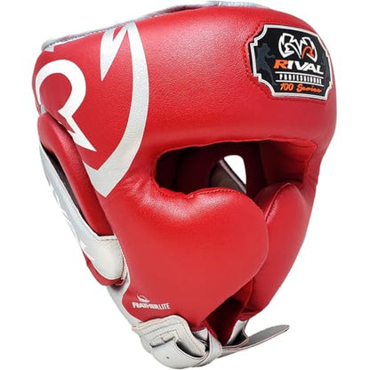 RIVAL Boxing RHG100 Professional Headgear - Lightweight Construction with Wide, Lateral Eye Opening for Maximum Visibility - color: Red/Silver, size: X-Large