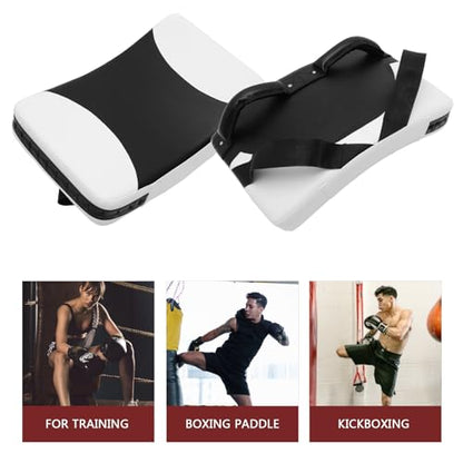ORFOFE Taekwondo Kick Pad Kicking Target Large Curved Handheld Shield Black White for Martial Arts Training Side Kick Practice
