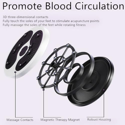Ab Twist Waist Disc Board,Adjustable Waist Trainer Twisting Disc with Handles,Waist Slimming Balance Rotating Disc with Massage Foot Sole for Slimming Waist Arms Hips and Thighs - color: Black