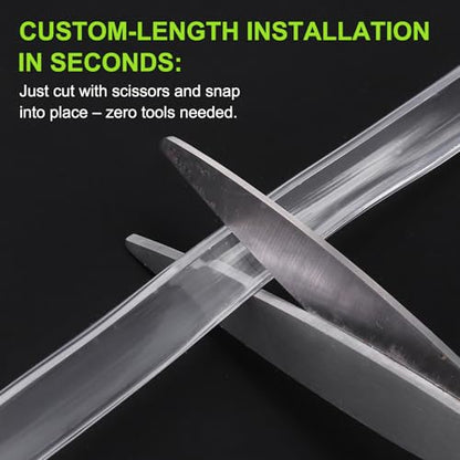 PATIKIL Rubber Seal Strip, 10Ft Flexible U Channel Edge Trim Protector Soundproof Door Seal Strips Fit 8-9mm Thick Edge, 15/32"(12mm) Width, 1/2"(13mm) Height, Transparent - size: 15/32"(12mm ) x 1/2"(13mm )