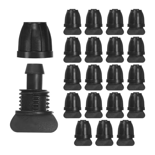 M METERXITY 20-Pack Drip Irrigation Barbed Locking Fittings, 3/8 Inch End Caps Tubing Connector Plastic Coupling for Greenhouse/Aquarium/Garden Watering System, Drip Irrigation Parts