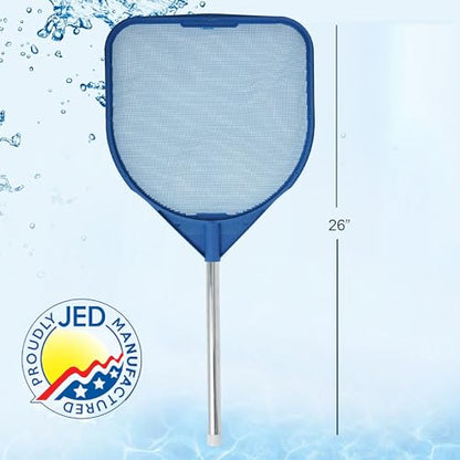 Pool Skimmer Net - Handheld Hot Tub Skimmer for Spa, Stock Tank Pool, Small Pool & Aquarium Cleaning (2 ft, Blue)
