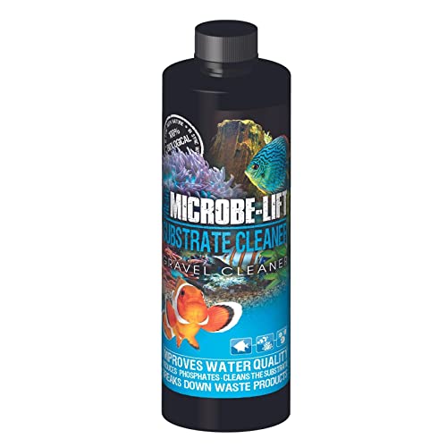 Microbe-Lift Gravel & Substrate Cleaner for Saltwater Aquarium and Freshwater Tanks, Tank Cleaner and Aquarium Water Conditioner, Clarifies Water, Reduces Muck, Aquarium Supplies, 16 Ounces (GSC16)