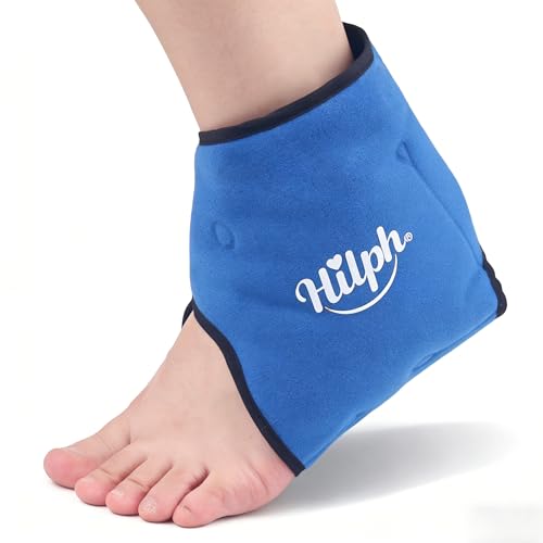 Hilph Ankle Ice Pack Wrap for Swelling, Gel Cold Pack for Ankle Sprained | Easy to Wear, Reusable Hot Cold Compress for Surgery Recovery, Plantar Fasciitis, Foot Pain Relief, Achilles Tendonitis, Blue