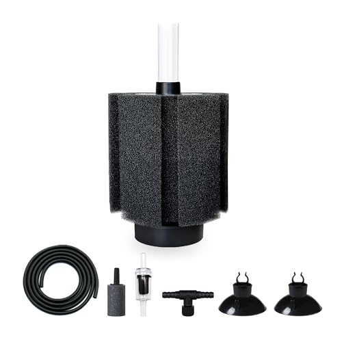 50-60 Gal Aquarium Sponge Filter with Ceramic Media and Bubble Diffuser Quiet Fish Tank Filters fit for Fry Breeding Shrimp Betta Fish Tank - size: Medium(1 Pack) for 50-80 Gallon